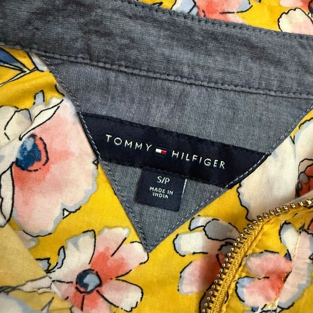 Tommy Hilfiger Womens Small Yellow Pink Floral Cotton Long Sleeve Shirt Cottage - Picture 7 of 9